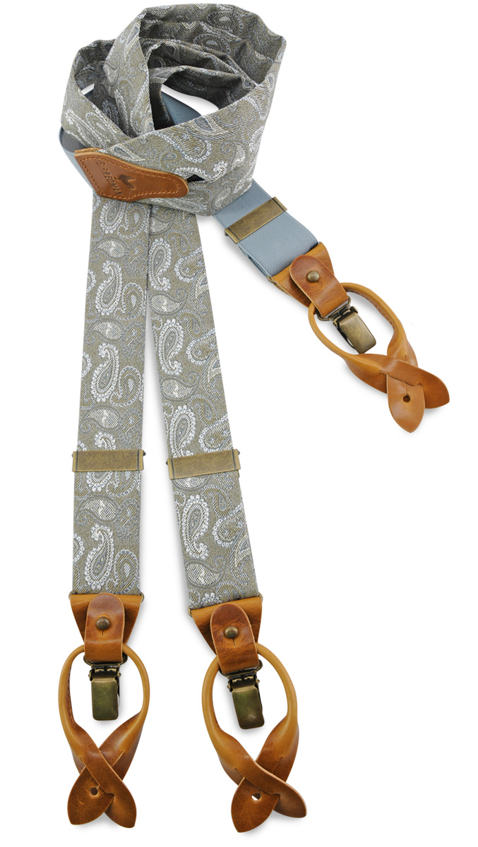 Hosenträger Fliege Paisley  marrone
