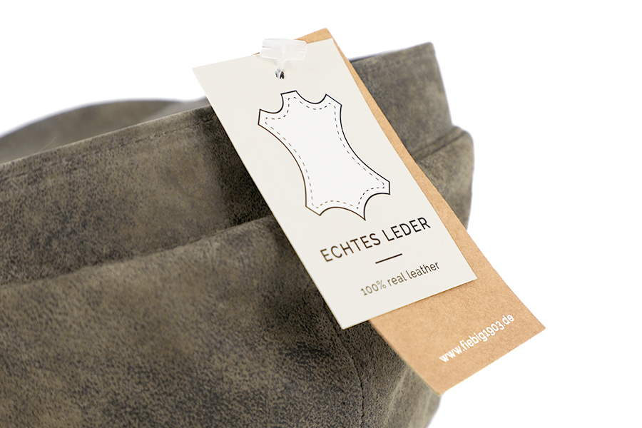 6-Panel Cap Leder 63 XXL Taupe