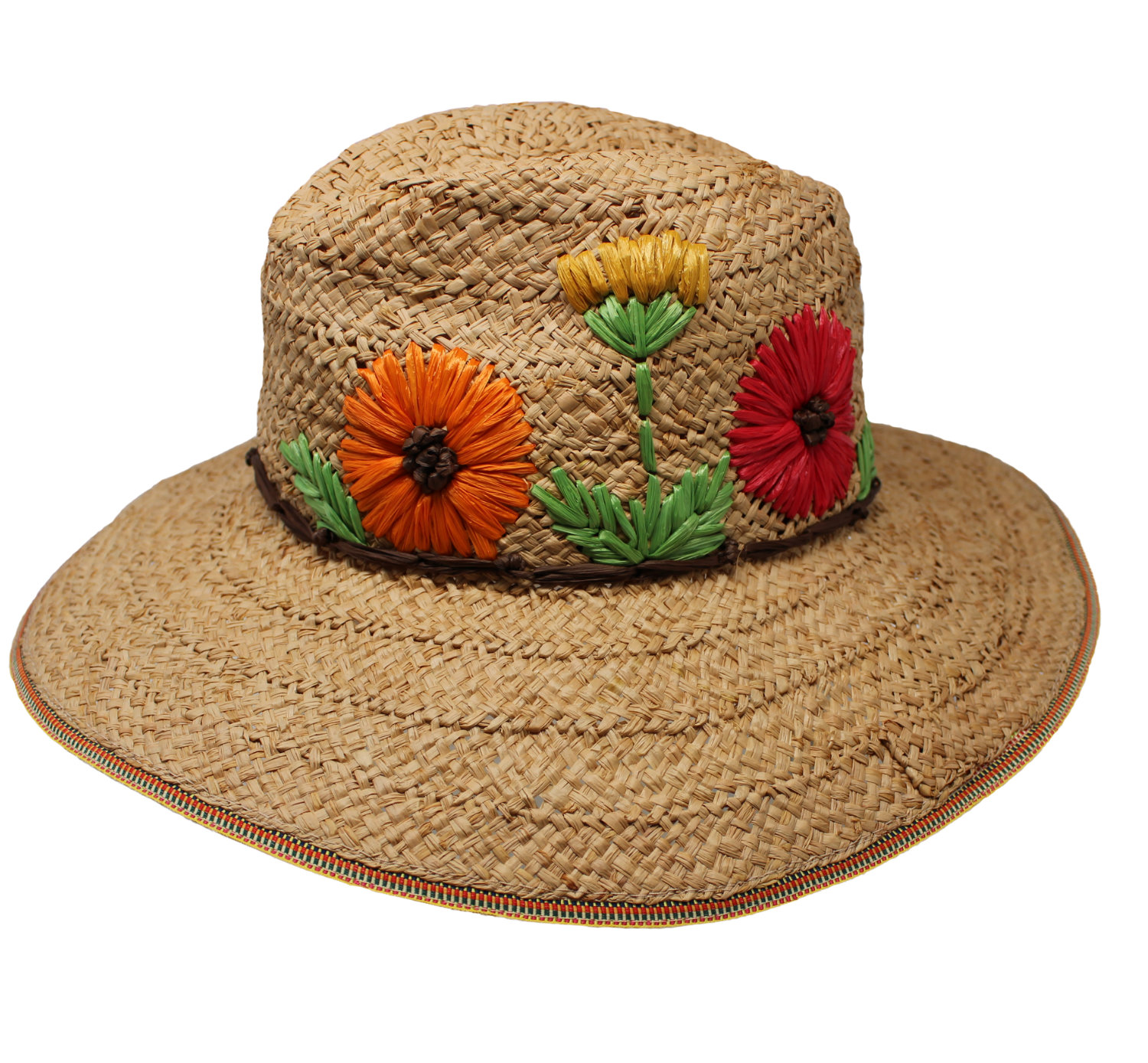 Fedora Stickerei bunt M