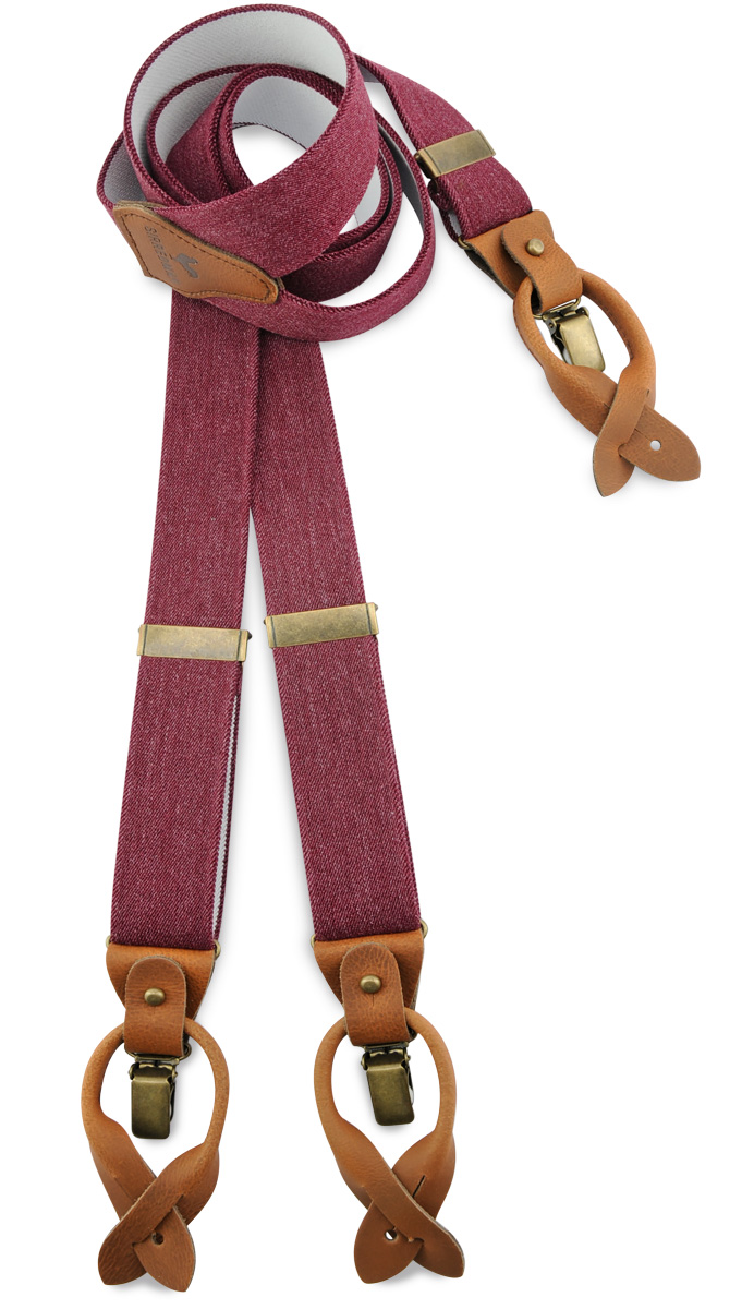 Hosenträger Denim Urban bordeaux