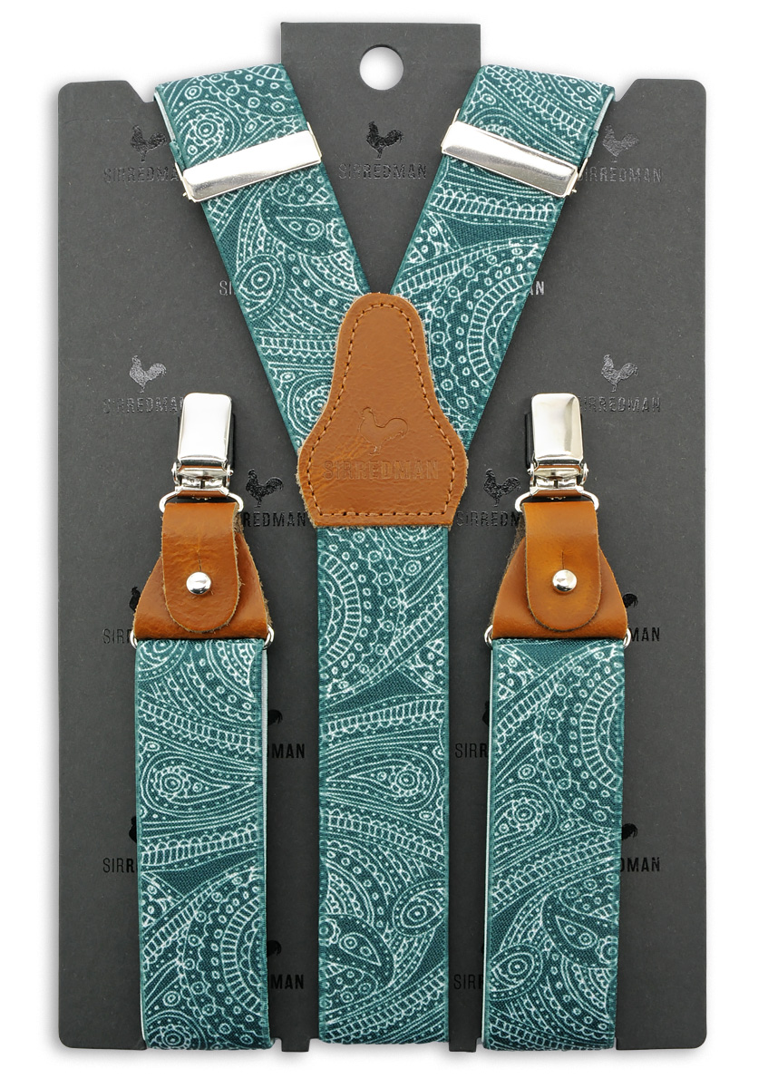 Hosenträger Paisley Sketch groen