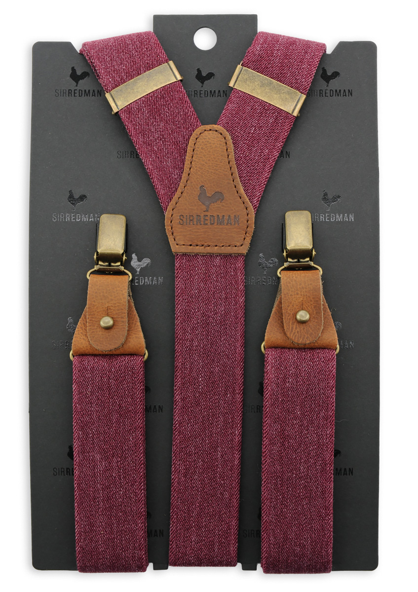 Hosenträger Denim Urban bordeaux