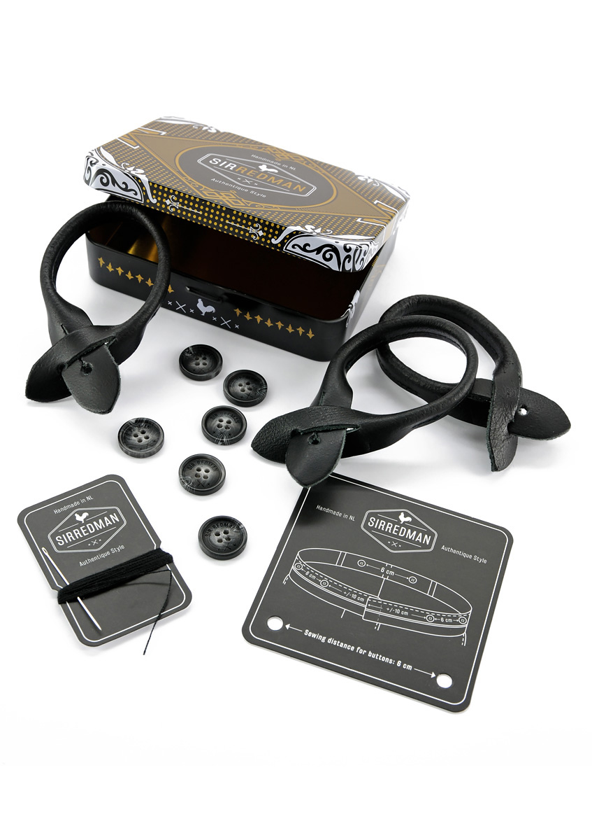 Hosenträger Leder schwarz