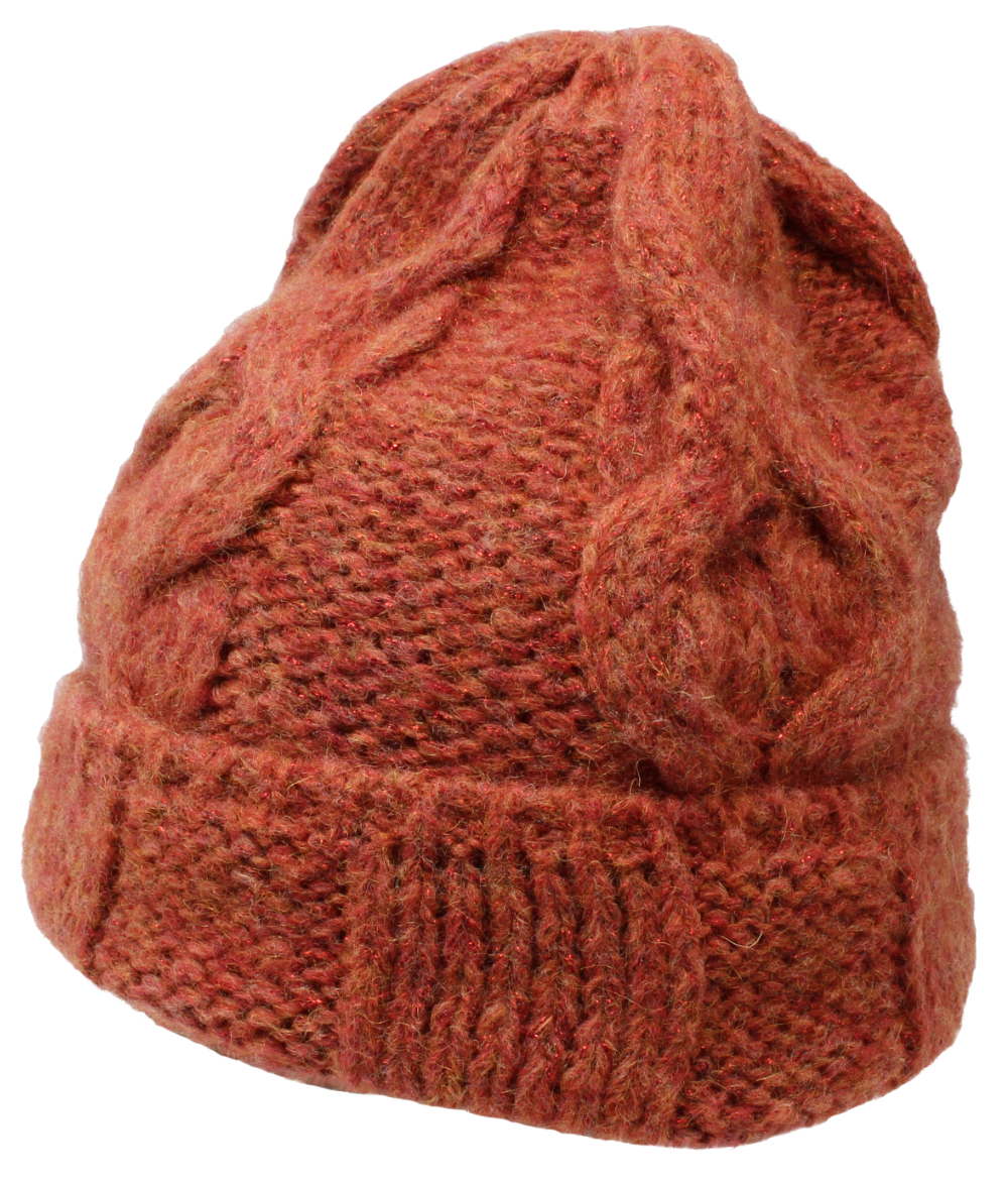 Lurex Strickmütze
