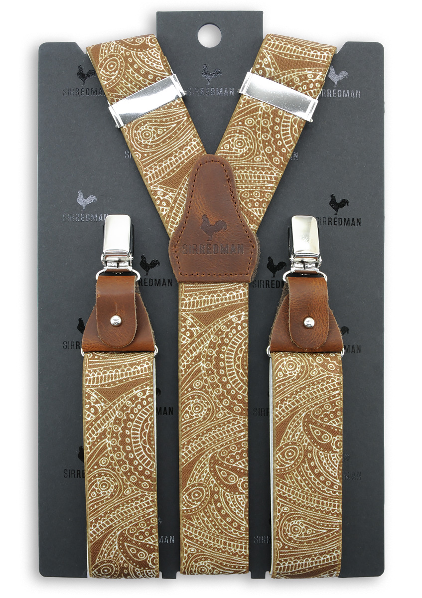 Hosenträger Paisley Sketch Ocker