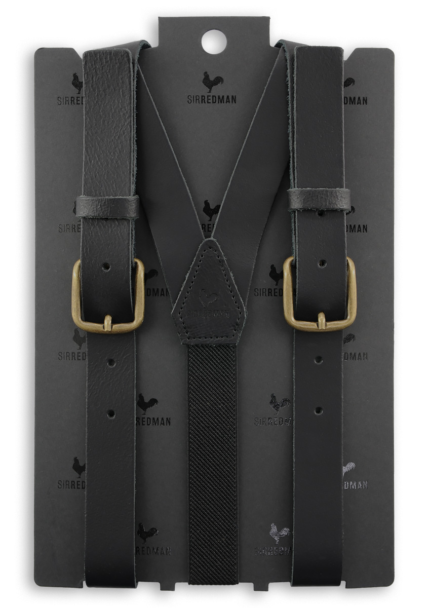Hosenträger Leder schwarz