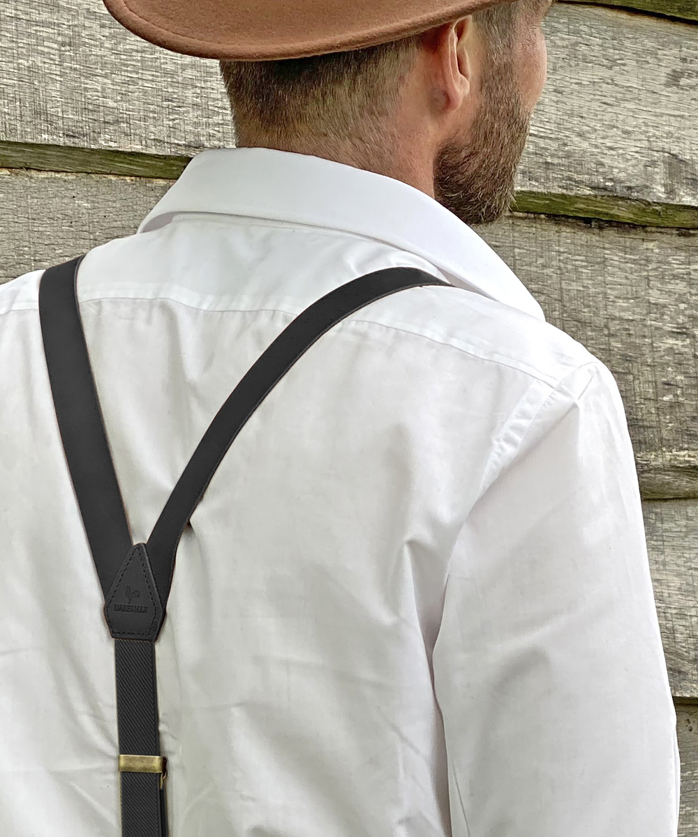 Hosenträger Leder schwarz