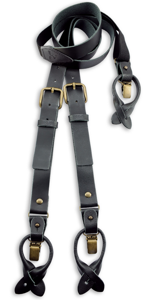 Hosenträger Leder schwarz