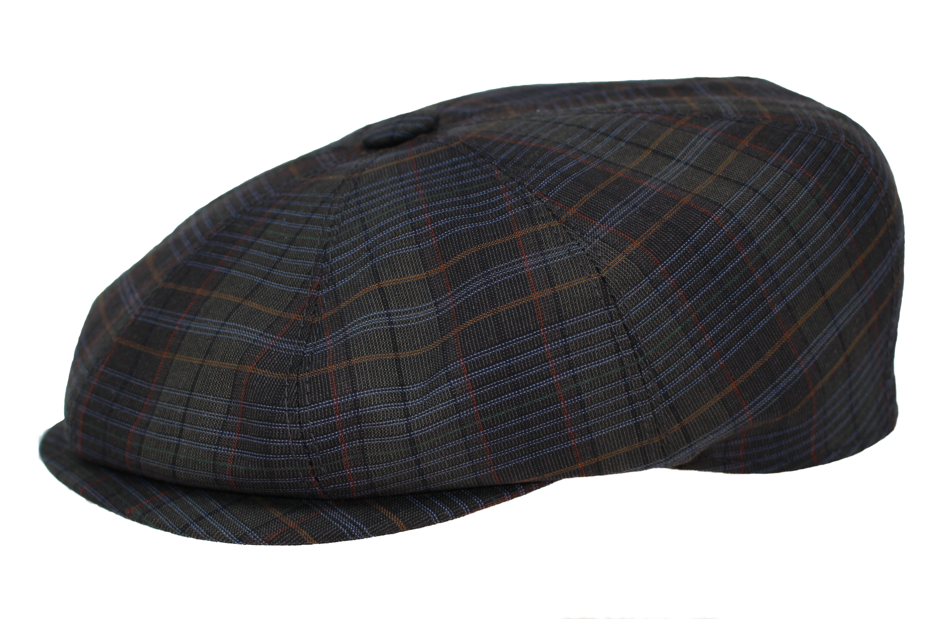 Ballonkappe Schurwolle 57 grün karo