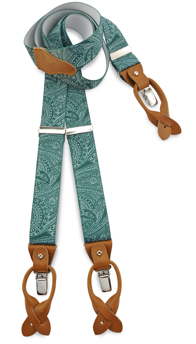 Hosenträger Paisley Sketch groen